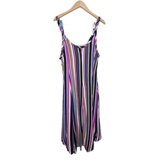 Torrid Maxi Challis High-Low Striped Dress Size 1x - Picture 7 of 9